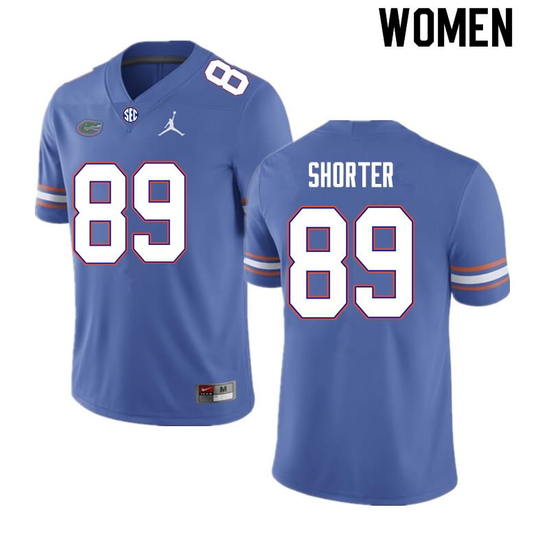 NCAA Florida Gators Justin Shorter Women's #89 Nike Royal Stitched Authentic College Football Jersey GPD4864HE